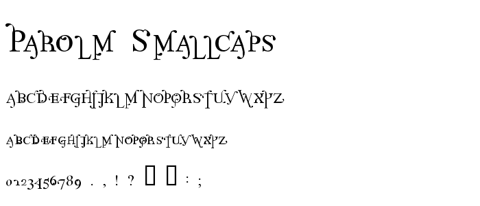 Parolm SmallCaps font